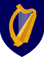 Coat of Arms, Ireland (the image on the cover of the Constitution) via Wikipedia