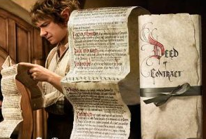 Bilbo Baggins Contract, via Amazon