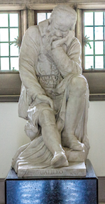 Statue of Galileo inside the Lanyon Building, QUB; detail of image by William Murphy on Flickr