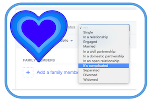Complicated blue valentine; heart via pixabay; complicated via facebook