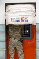 Soldier at ATM