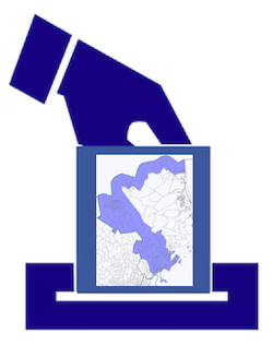 Gerrymander vote, elements via https://pixabay.com/en/ballot-election-vote-1294935/ and http://www.dailykos.com/story/2013/2/13/1185175/-Three-Different-Universes-of-Redistricting-Massachusetts-Plus-Revisiting-the-Original-Gerrymander