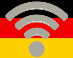 Germany wifi (German flag detail and wifi icon via Wikipedia)