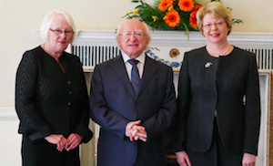 Laffoy and Dunne, with President Higgins, via President.ie