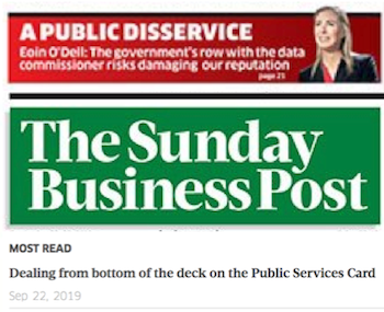 Sunday Business Post, 22 Sept 2019