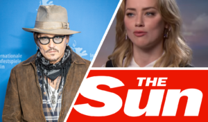 Johnny Depp, Amber Heard, Sun masthead, all pix via wikipedia