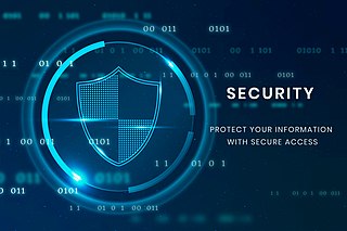 Data security technology template vector with shield icon